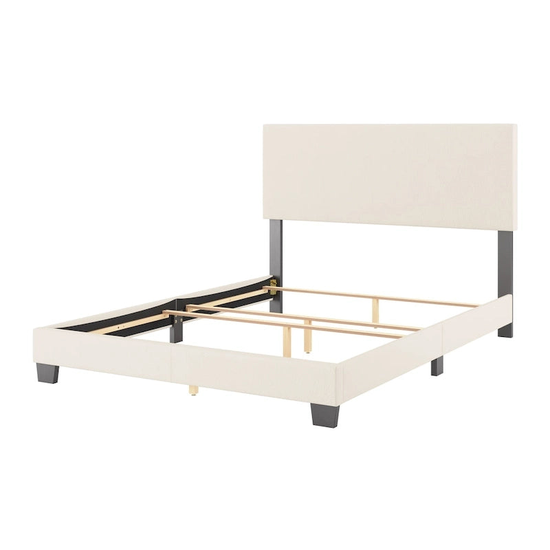 Lit Nova capitonné en boucle moderne, sommier requis