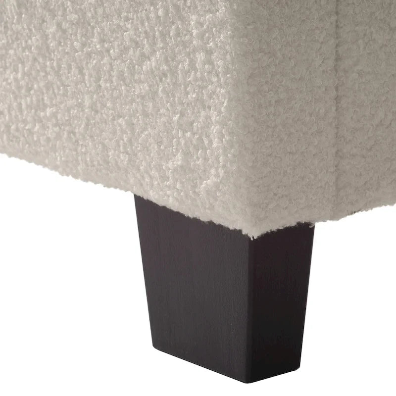 Lit Nova capitonné en boucle moderne, sommier requis