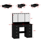 Coiffeuse de maquillage 40,2 W avec 3 miroirs pour l'habillage