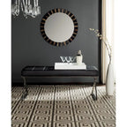 Banc capitonné gris moderne et glamour SAFAVIEH Lorayne - 43 cm (L) x 18 cm (P) x 18 cm (H)