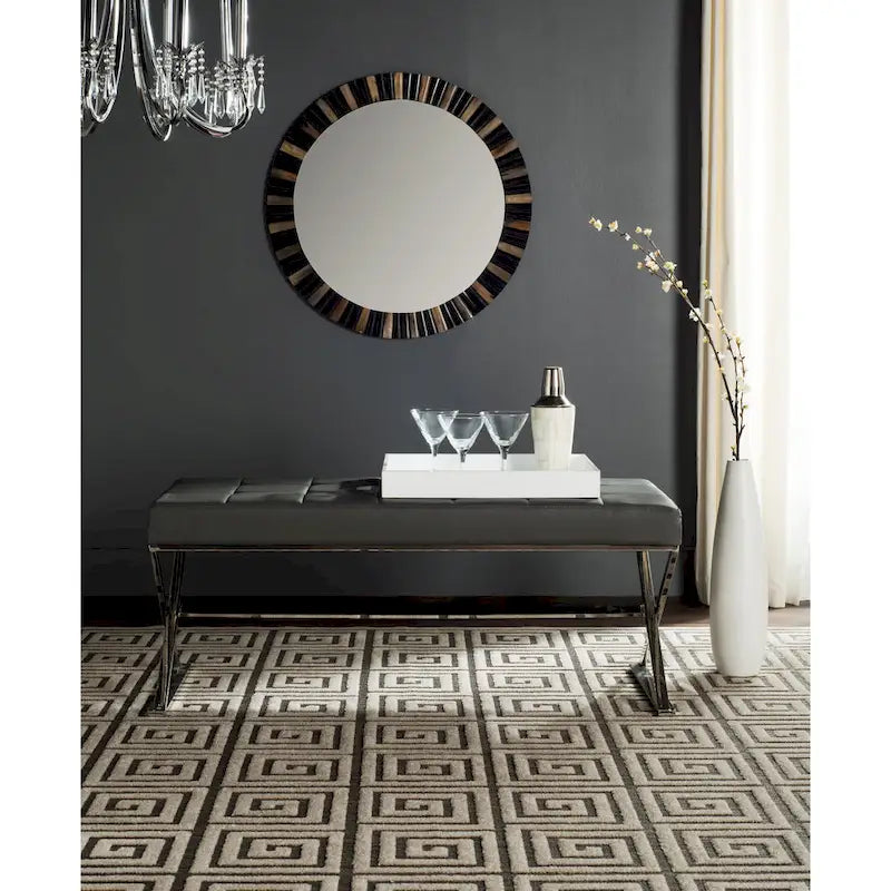 SAFAVIEH Lorayne Modern Glam Tufted Grey Bench - 43Wx18Dx18H
