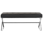 Banc capitonné gris moderne et glamour SAFAVIEH Lorayne - 43 cm (L) x 18 cm (P) x 18 cm (H)