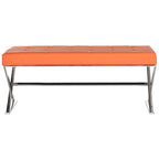 Banc capitonné gris moderne et glamour SAFAVIEH Lorayne - 43 cm (L) x 18 cm (P) x 18 cm (H)