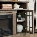 Meuble TV pour téléviseurs jusqu'à 65 pouces avec cheminée et centre de divertissement LED