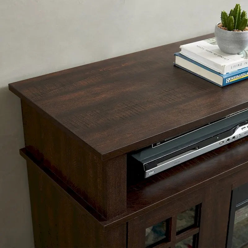 Meuble TV pour téléviseurs jusqu'à 65 pouces avec cheminée et centre de divertissement LED