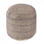Pouf ottoman en jute tressé à chevrons Nuloom Exeter