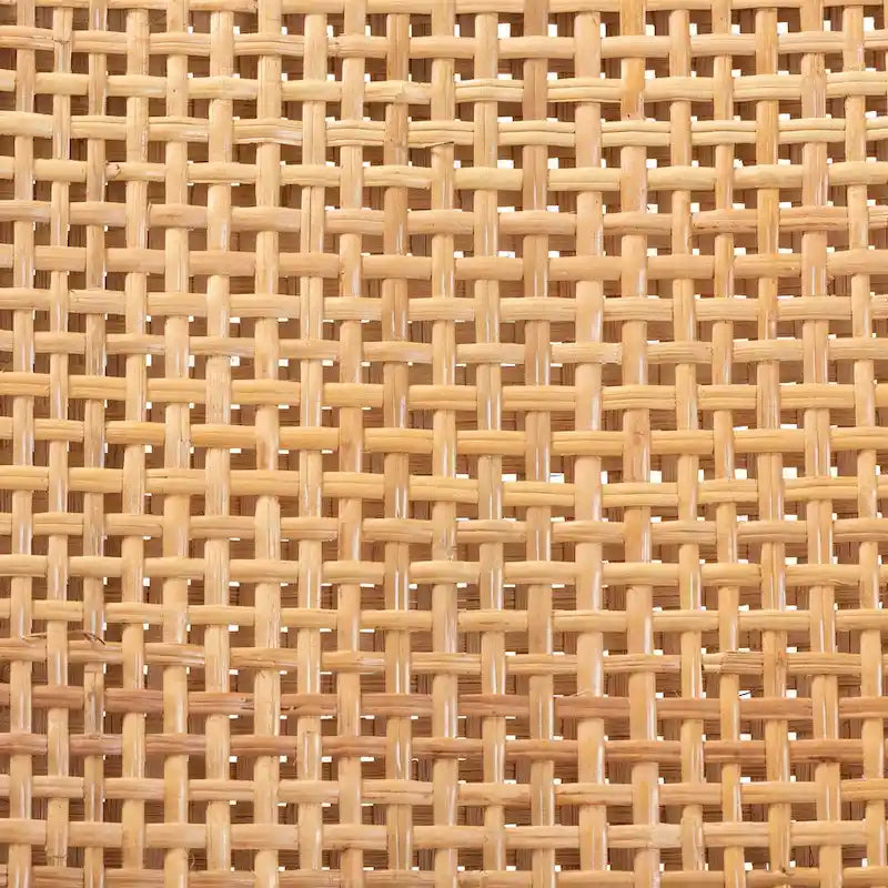 Chaise de salle à manger Lesia Bohemian en rotin naturel et bois d'acajou