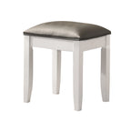 Verona Glossy White Vanity Stool with Padded Seat