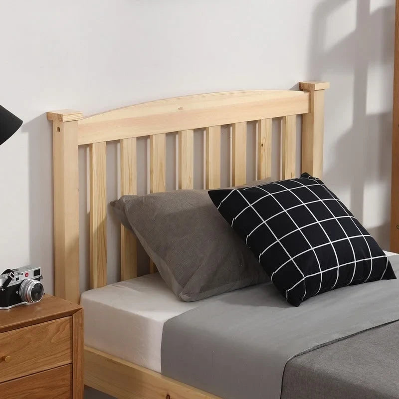 Lit plateforme vertical en bois avec tête de lit