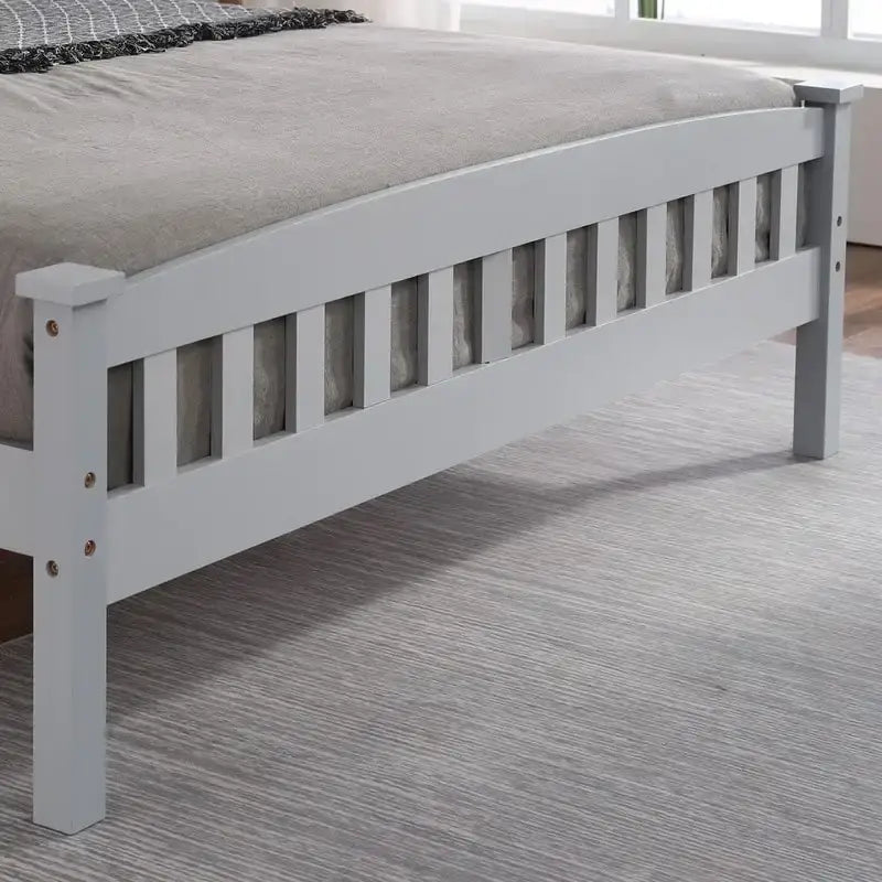 Lit plateforme vertical en bois avec tête de lit