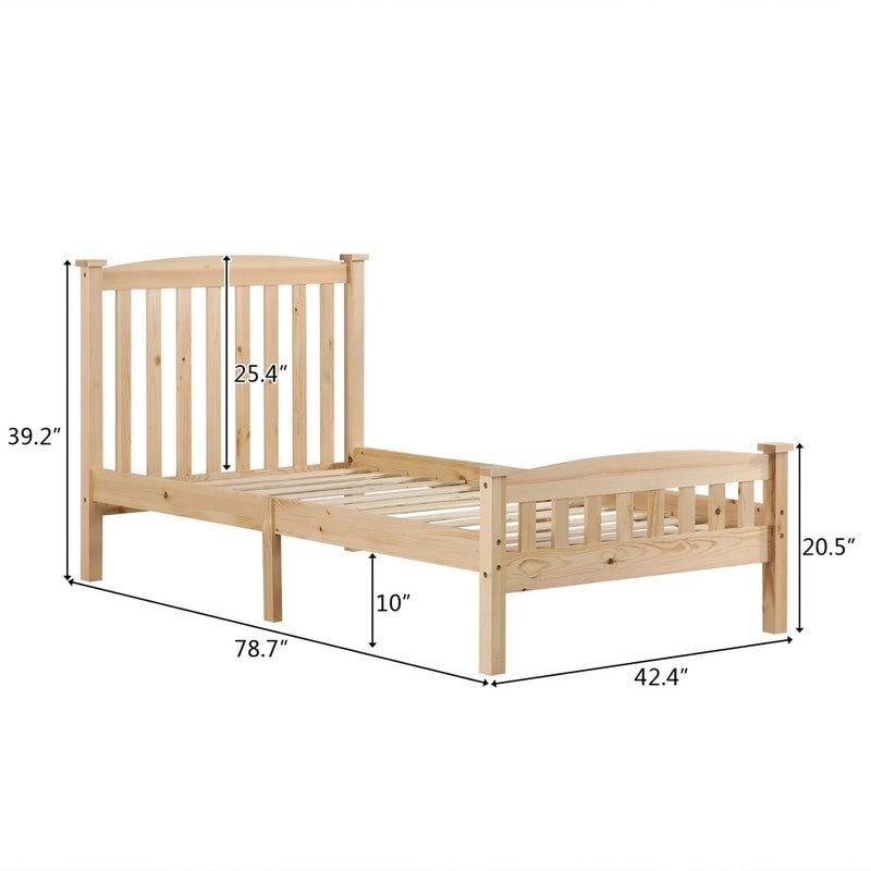 Lit plateforme vertical en bois avec tête de lit