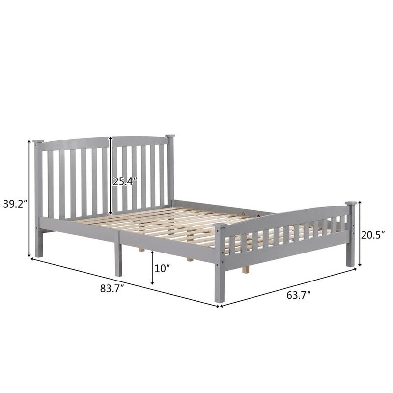 Lit plateforme vertical en bois avec tête de lit