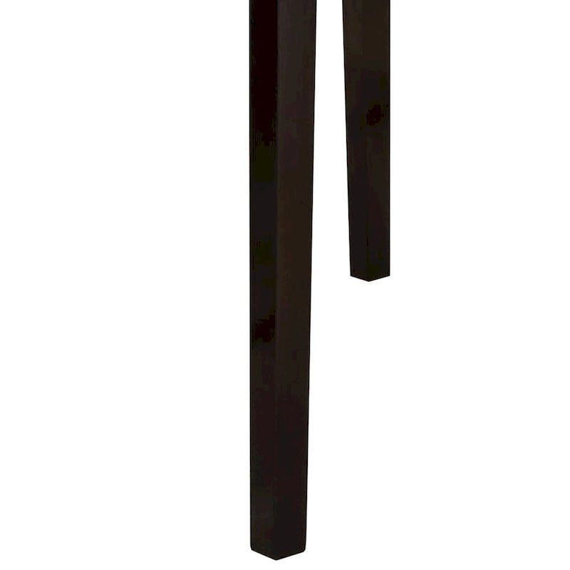 Table haute spacieuse en bois avec plateau en faux marbre marron