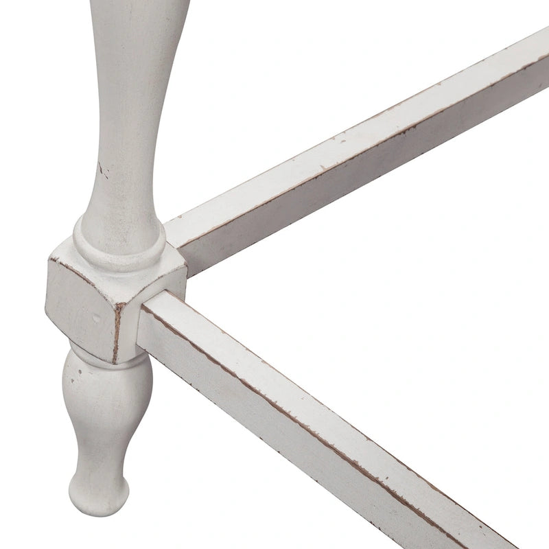 Ensemble de table de réception 5 pièces Magnolia Manor, finition écorce vieillie blanc antique