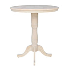 Table de bar ronde à piédestal de 36 pouces (91 cm) non finie d'International Concepts
