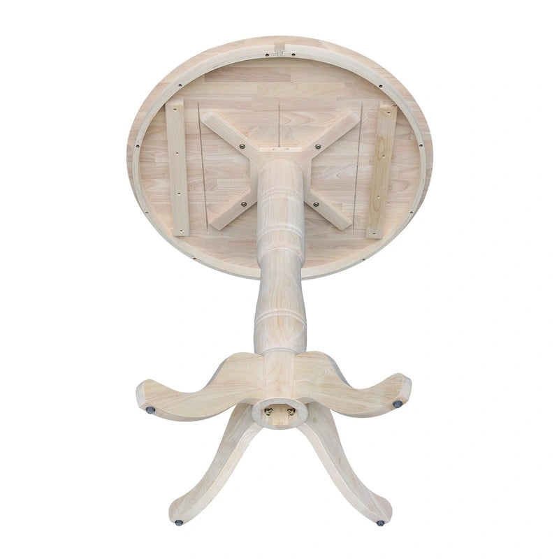 Table de bar ronde à piédestal de 36 pouces (91 cm) non finie d'International Concepts