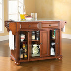 Îlot de cuisine Crosley Alexandria avec plateau en granit massif, finition cerisier classique - 51,5 po L x 18 po P x 34 po H