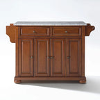 Îlot de cuisine Crosley Alexandria avec plateau en granit massif, finition cerisier classique - 51,5 po L x 18 po P x 34 po H