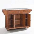 Îlot de cuisine Crosley Alexandria avec plateau en granit massif, finition cerisier classique - 51,5 po L x 18 po P x 34 po H