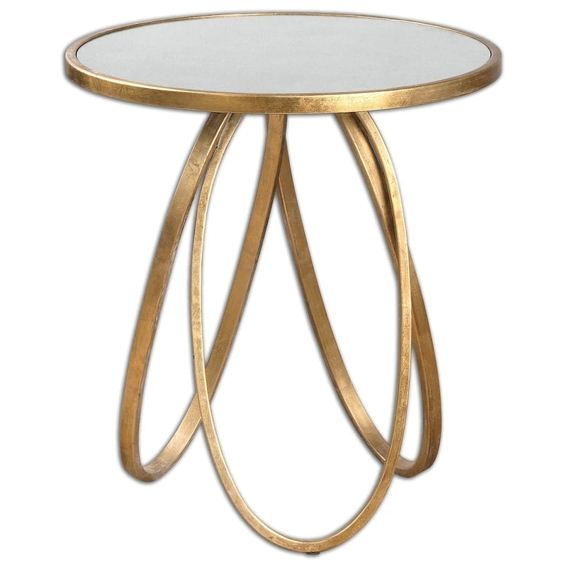 Uttermost Montrez Lightly Gold Leaf Accent Table