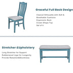 Ensemble de table à manger en bois Merax style milieu du siècle, 6 pièces