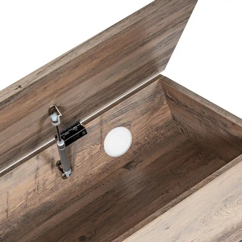 Banc d'entrée de style campagnard avec couvercle relevable à charnières et rangement