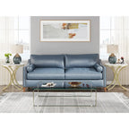 Petite table d'appoint ronde moderne avec structure en métal doré et placage en faux marbre, en bois d'ingénierie, idéale pour le salon.