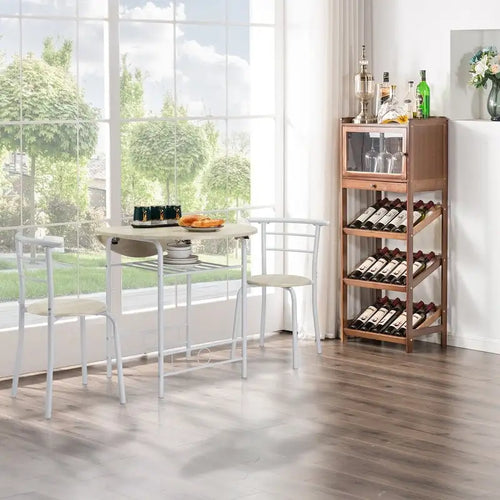 Table de salle à manger à abattants de 80 cm pour petits espaces, ensemble table et chaises de cuisine pour 2 personnes