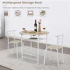 Table de salle à manger à abattants de 80 cm pour petits espaces, ensemble table et chaises de cuisine pour 2 personnes