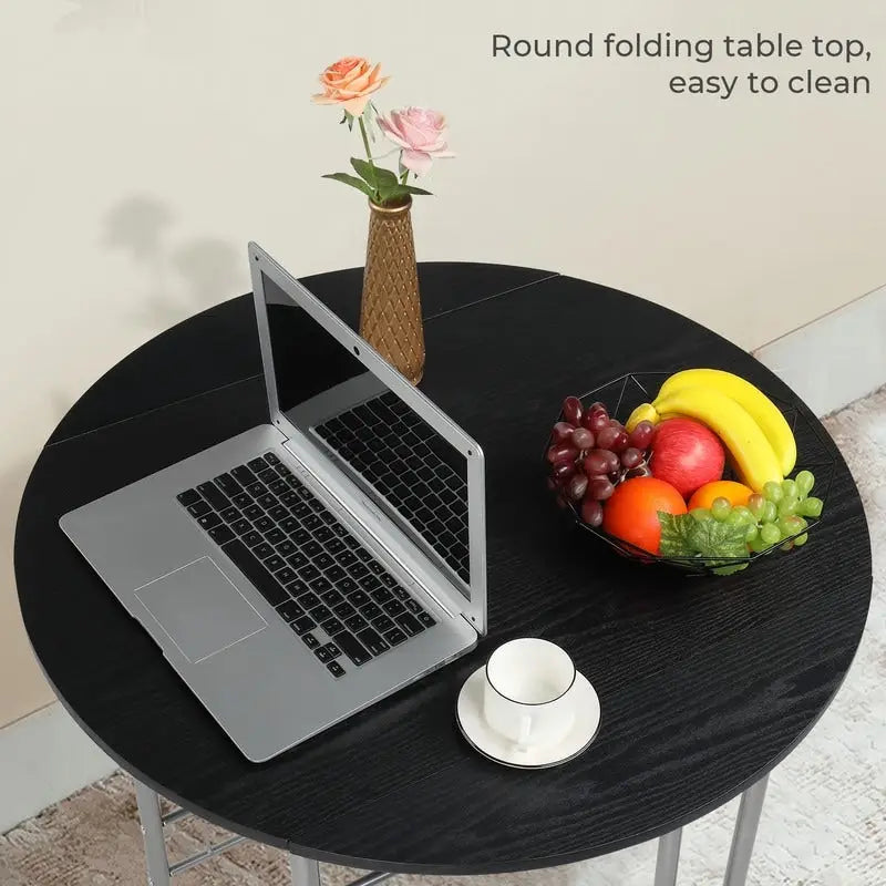 Table de salle à manger à abattants de 80 cm pour petits espaces, ensemble table et chaises de cuisine pour 2 personnes