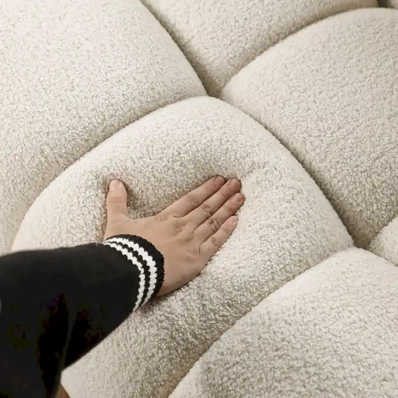 64,96 cm de longueur, 35,83 cm de profondeur, forme ergonomique adaptée à la morphologie américaine, canapé moelleux, canapé coussin, 2 places, beige coussin
