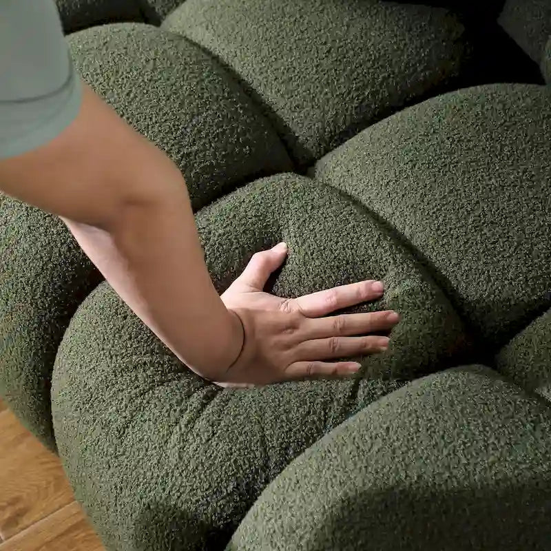 64,96 cm de longueur, 35,83 cm de profondeur, forme ergonomique adaptée à la morphologie américaine, canapé moelleux, canapé coussin, 2 places, beige coussin