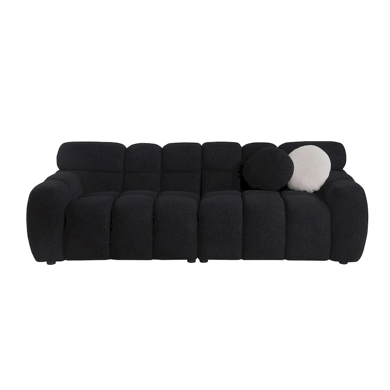 64,96 cm de longueur, 35,83 cm de profondeur, forme ergonomique adaptée à la morphologie américaine, canapé moelleux, canapé coussin, 2 places, beige coussin