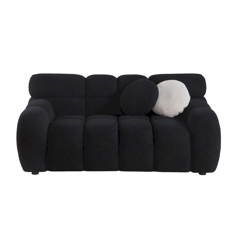 64,96 cm de longueur, 35,83 cm de profondeur, forme ergonomique adaptée à la morphologie américaine, canapé moelleux, canapé coussin, 2 places, beige coussin