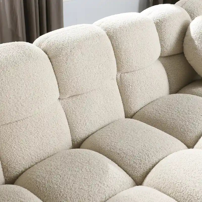64,96 cm de longueur, 35,83 cm de profondeur, forme ergonomique adaptée à la morphologie américaine, canapé moelleux, canapé coussin, 2 places, beige coussin