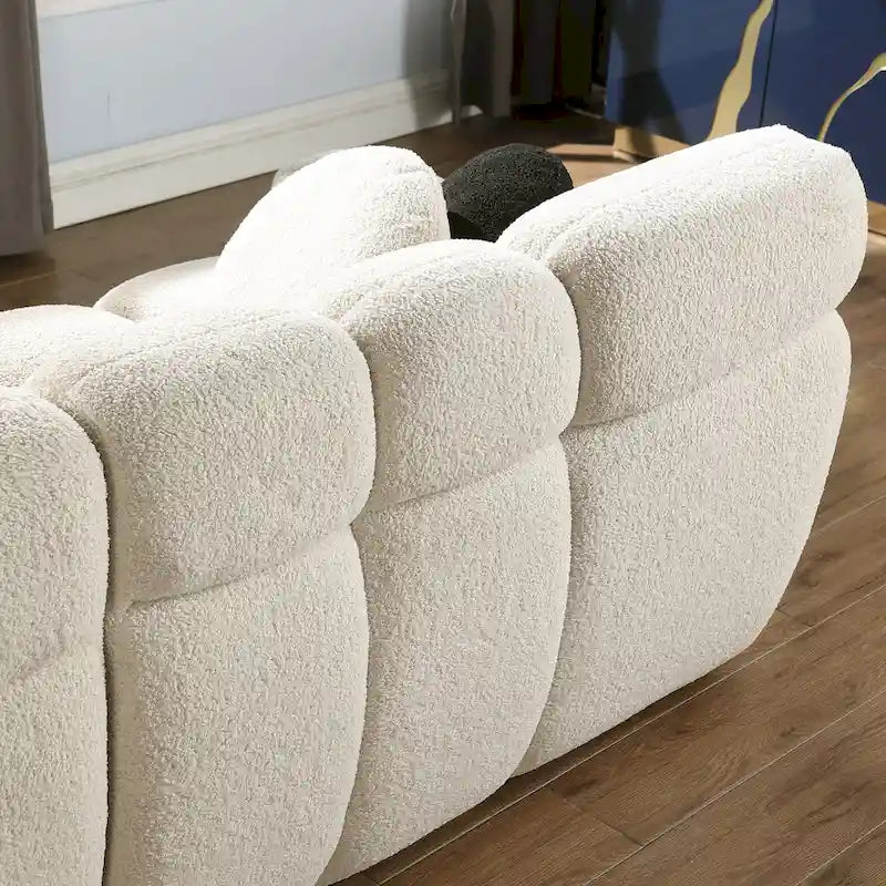 64,96 cm de longueur, 35,83 cm de profondeur, forme ergonomique adaptée à la morphologie américaine, canapé moelleux, canapé coussin, 2 places, beige coussin