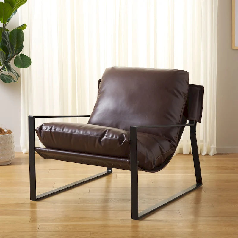 SAFAVIEH Elinor Pillow Top Accent Chair (Fully Assembled) - 31 In. W x 35 D In. x 33 In. H - 31Wx35Dx33H