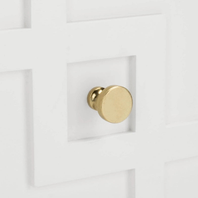 Table de chevet SAFAVIEH Zoey blanche et dorée à 2 tiroirs