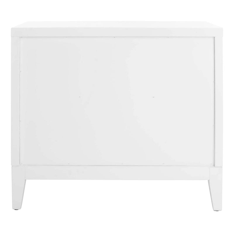 Table de chevet SAFAVIEH Zoey blanche et dorée à 2 tiroirs