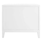 Table de chevet SAFAVIEH Zoey blanche et dorée à 2 tiroirs