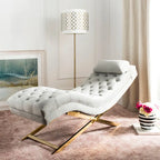 Chaise longue SAFAVIEH Cheri avec coussin rond - 65 cm (L) x 23 cm (P) x 33 cm (H)