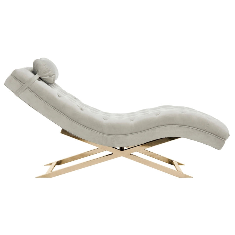 Chaise longue SAFAVIEH Cheri avec coussin rond - 65 cm (L) x 23 cm (P) x 33 cm (H)