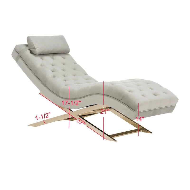 Chaise longue SAFAVIEH Cheri avec coussin rond - 65 cm (L) x 23 cm (P) x 33 cm (H)