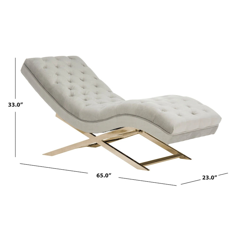 Chaise longue SAFAVIEH Cheri avec coussin rond - 65 cm (L) x 23 cm (P) x 33 cm (H)