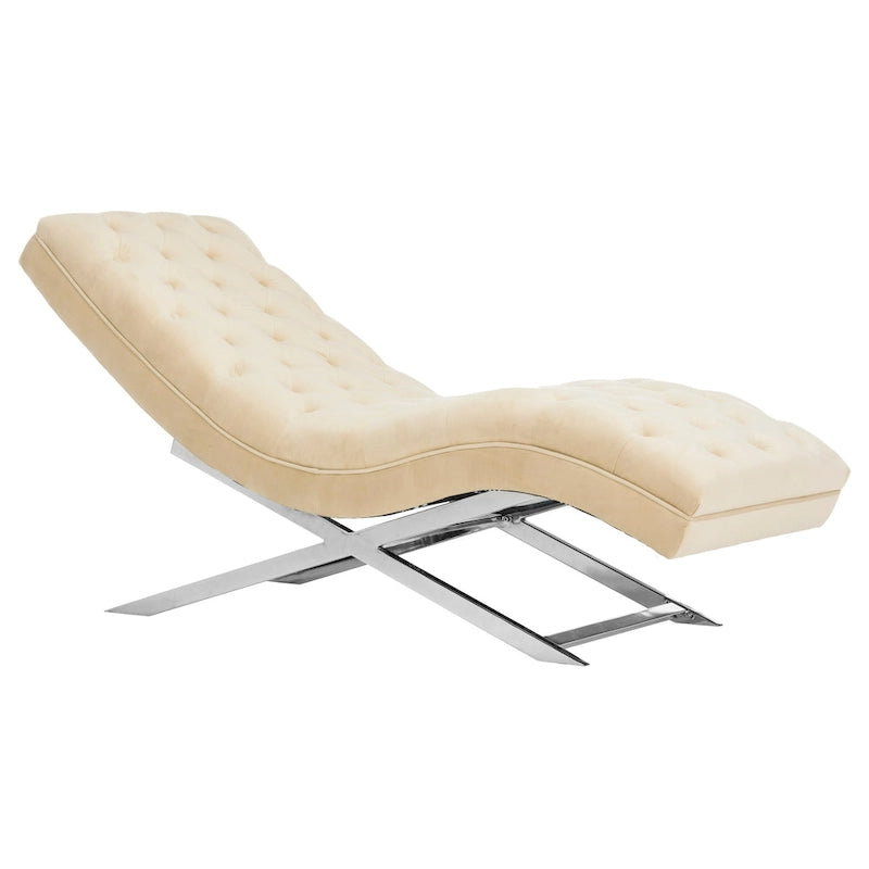 Chaise longue SAFAVIEH Cheri avec coussin rond - 65 cm (L) x 23 cm (P) x 33 cm (H)