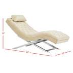 Chaise longue SAFAVIEH Cheri avec coussin rond - 65 cm (L) x 23 cm (P) x 33 cm (H)