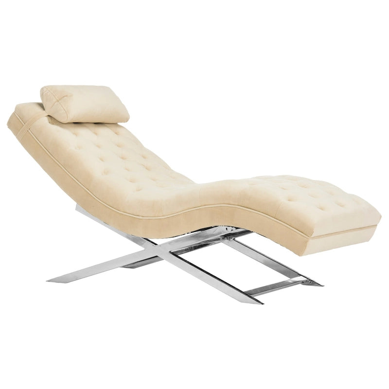 Chaise longue SAFAVIEH Cheri avec coussin rond - 65 cm (L) x 23 cm (P) x 33 cm (H)
