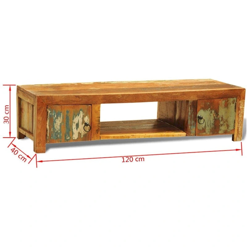 Meuble TV vidaXL à 2 portes en bois recyclé vintage