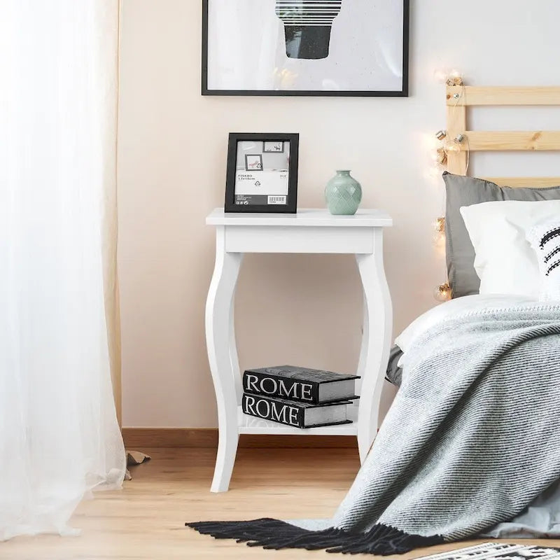 Table basse d'appoint avec étagère de rangement