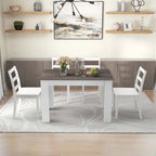 Ensemble de salle à manger Costway 5 pièces : table rectangulaire moderne et 4 chaises en bois d'hévéa